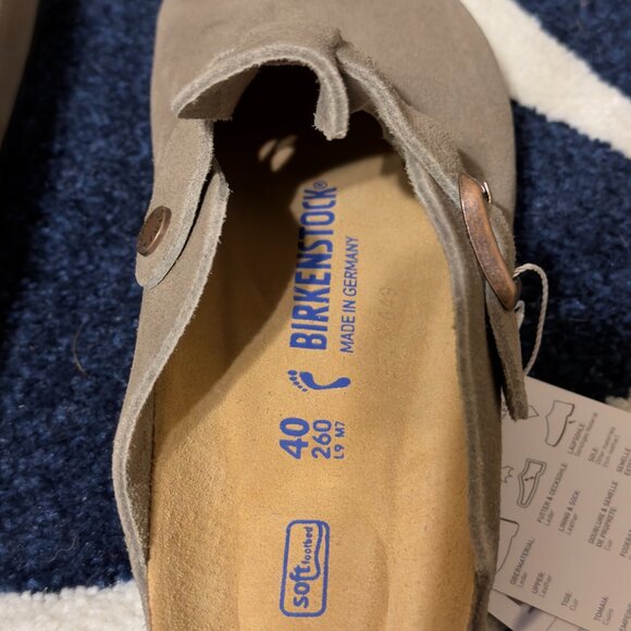 Birkenstock Boston Clog Suede Sandal Taupe Women’s Size 7 , 8 And 9 - Picture 4 of 6
